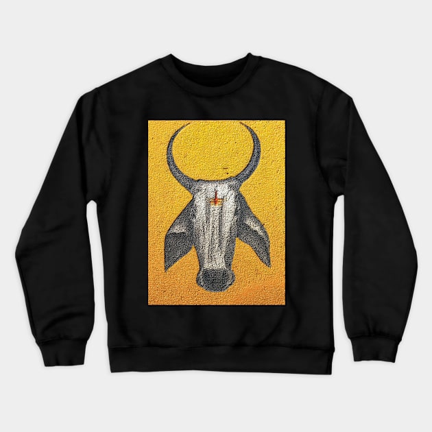 cow head Crewneck Sweatshirt by sanjay mochi